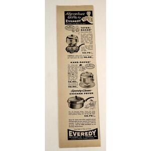1958 Everedy Tater Baker Kake Saver Chicken Fryer Orig‎ MCM Vtg PRINT AD Kitchen
